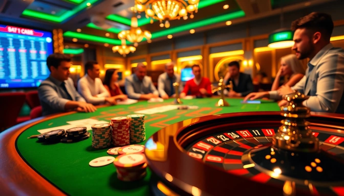 Experience thrilling poker action at 11bet.college with vibrant chips and cards.