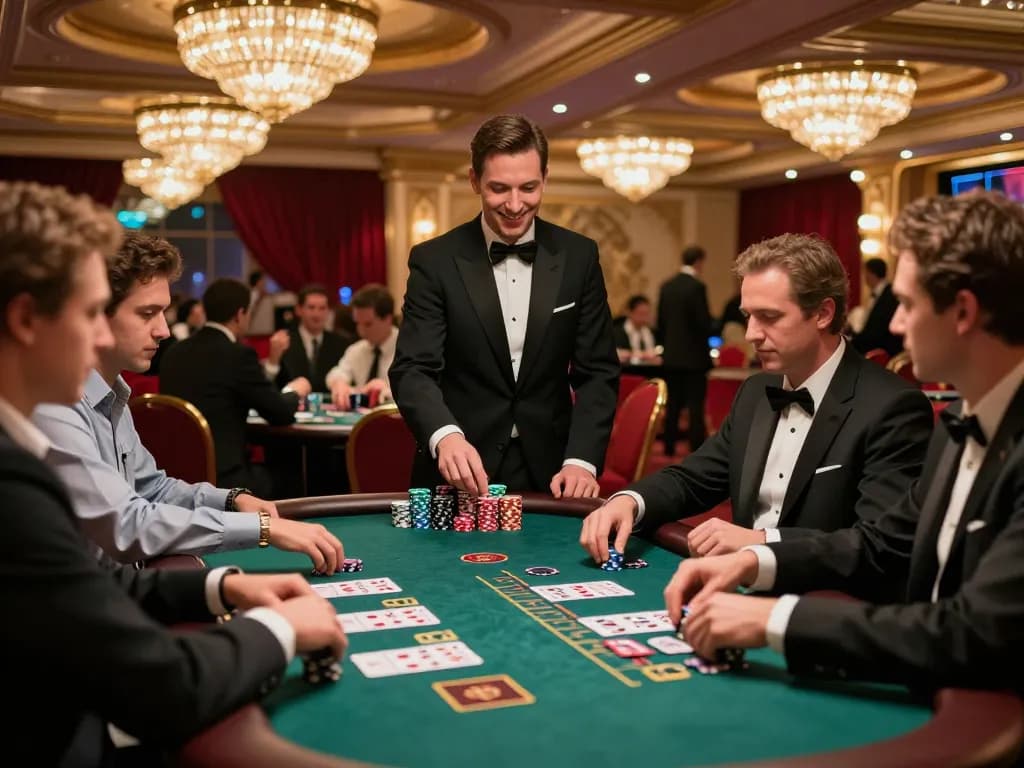 CO88 players strategizing at blackjack tables, showcasing vibrant casino atmosphere and gameplay excitement.