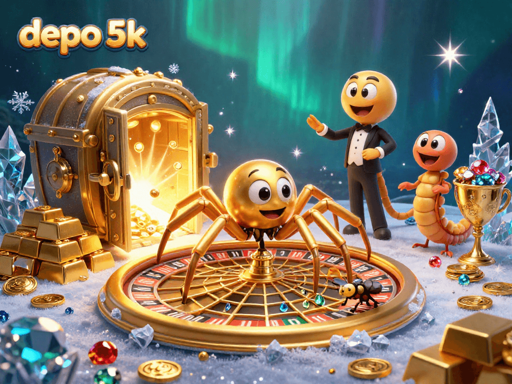 Experience exciting gameplay at depo 5k with a golden spider and roulette-themed adventure.
