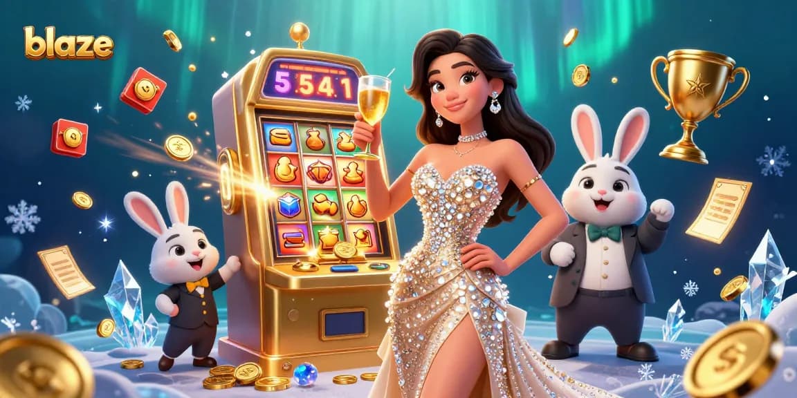 Experience the excitement of blaze-style slots and jackpots with a glamorous 3D illustration.