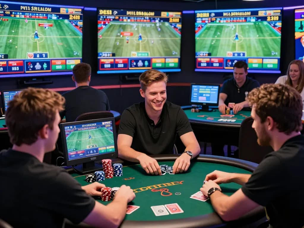 Vibrant online betting scene showcasing debet sports betting excitement