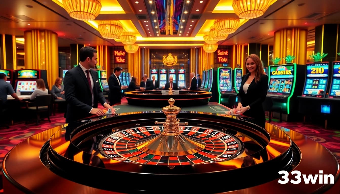 Experience thrilling gambling at 33win with a vibrant casino atmosphere and professional dealers.