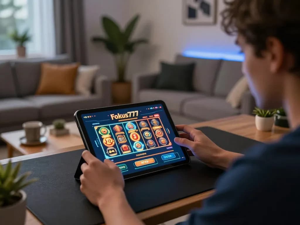 Engage in thrilling gameplay and strategy with Fokus777 on a modern tablet at home