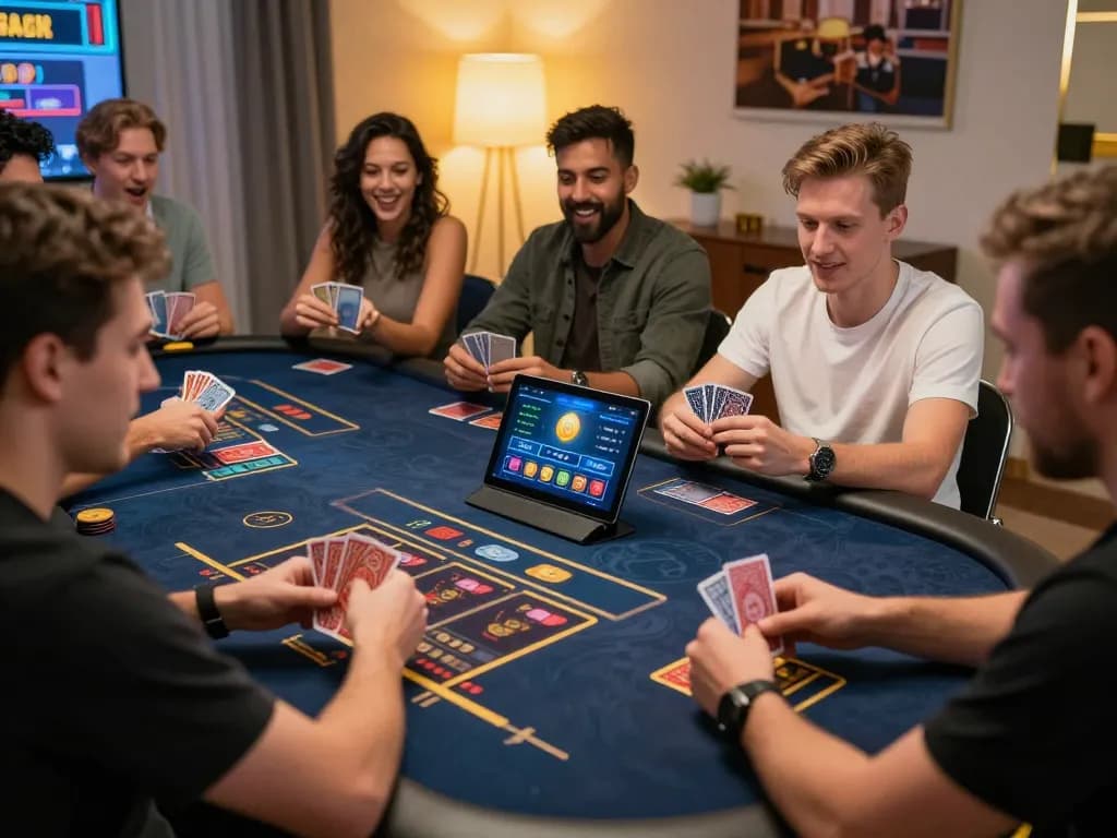 Players engaging with kdslots app on devices, highlighting strategic online gambling moments