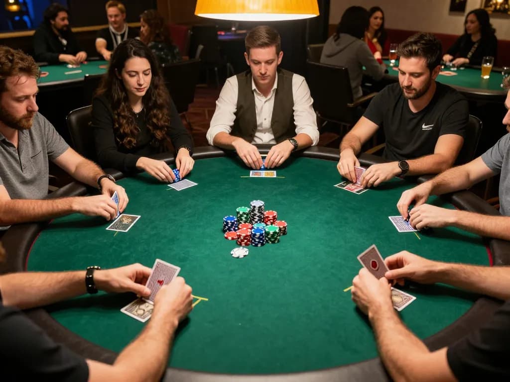 Savvy players strategize their next move during a thrilling poker game at Sunwin's vibrant casino night
