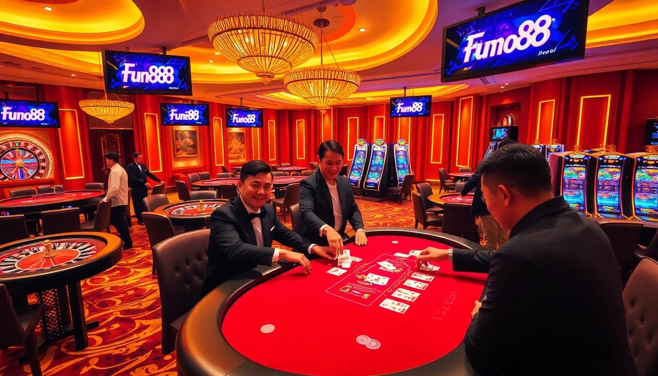 Experience the excitement of Fun88 with thrilling table games in a luxurious casino setting.