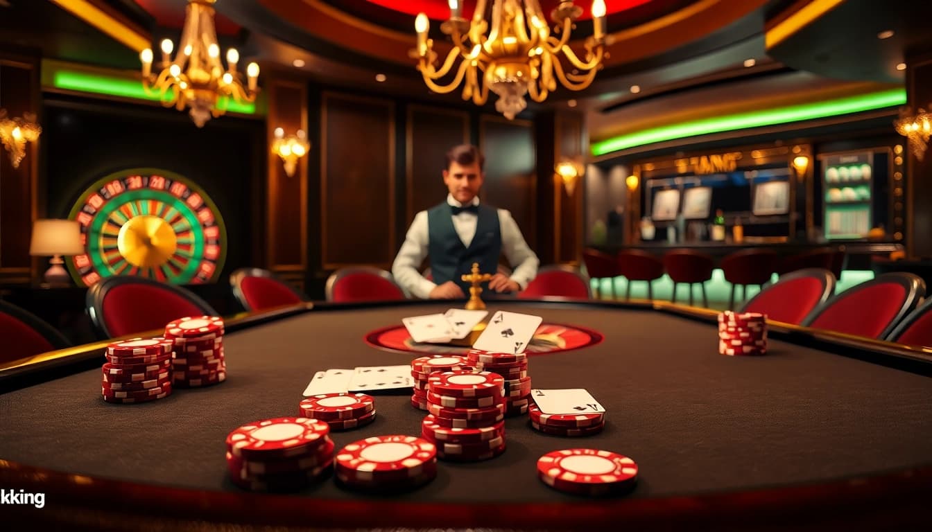 Experience the thrill of high-stakes gambling at an Okking casino table, blending excitement and luxury.