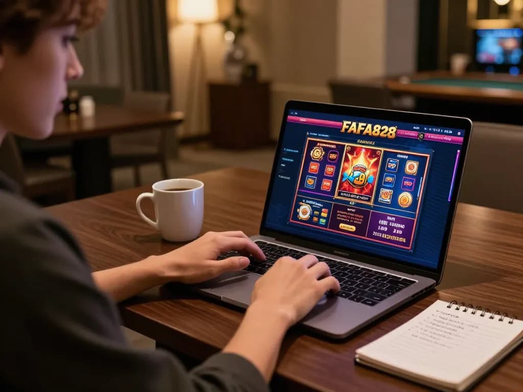 ฉากเกมออนไลน์ที่น่าสนใจด้วยอินเตอร์เฟซ FAFA828 แสดงให้เห็นถึงสล็อตที่มีสีสันสดใส