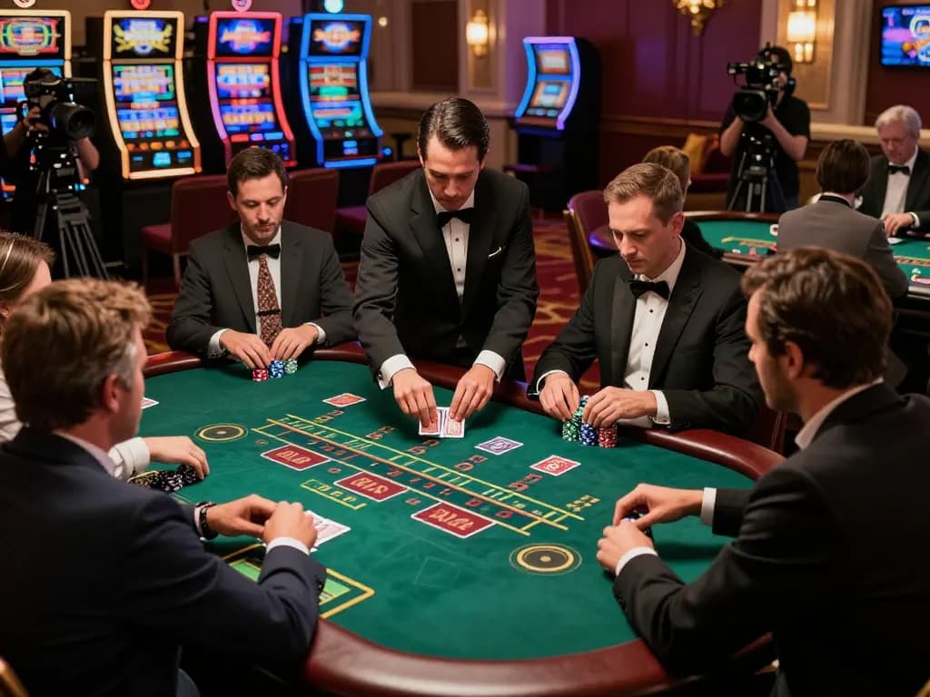 Players enjoying strategic blackjack gameplay at SC88 casino with professional dealer and vibrant atmosphere.