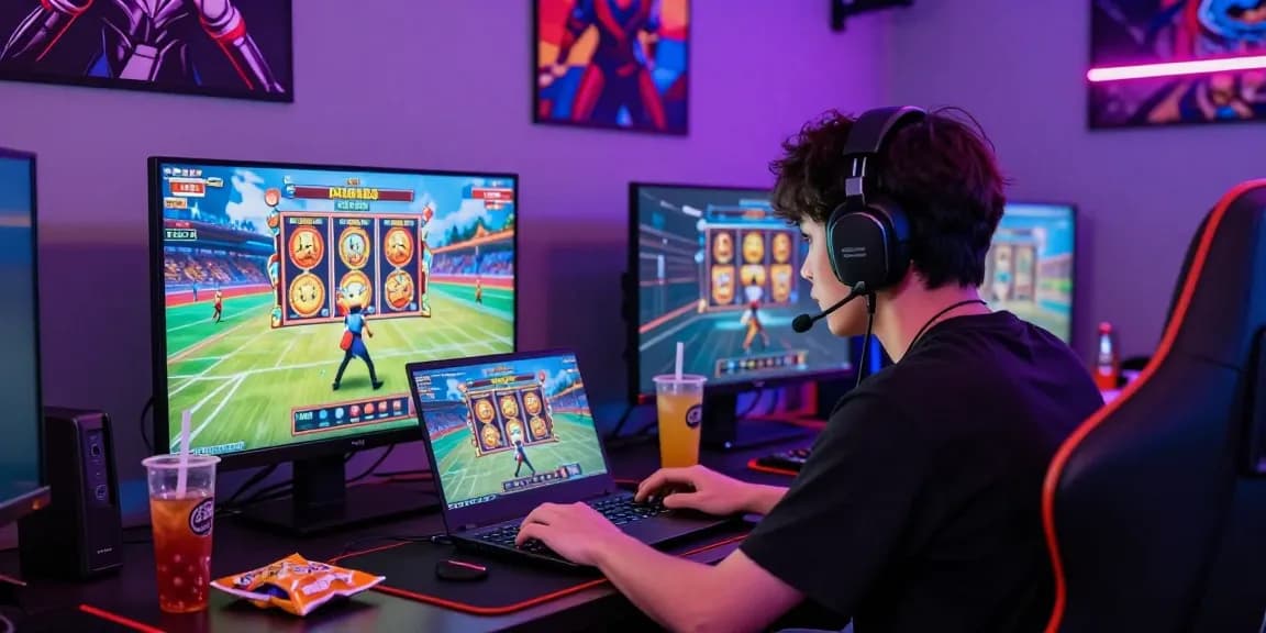 Player enjoying the thrill of osaka88 gaming with vibrant visuals and snacks