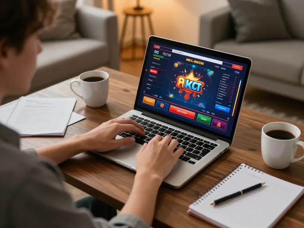 Engaging online gaming experience with nn888 on a laptop, showcasing strategic gameplay.