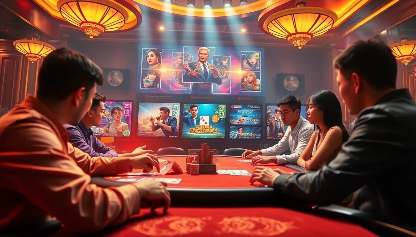 Thrilling visual of an immersive online gaming environment showcasing game bài đổi thưởng with vibrant graphics and engaging gameplay elements.