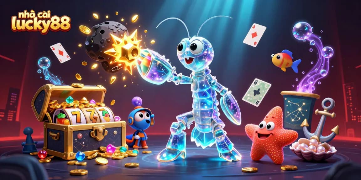 Experience the excitement of nhà cái lucky88 with vibrant slot game action and dynamic characters in a captivating underwater scene.