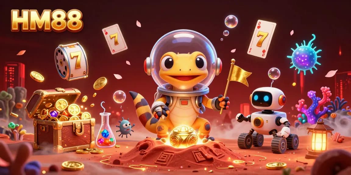 Engage in exciting gameplay at HM88 with vibrant slot machines and dazzling casino elements.