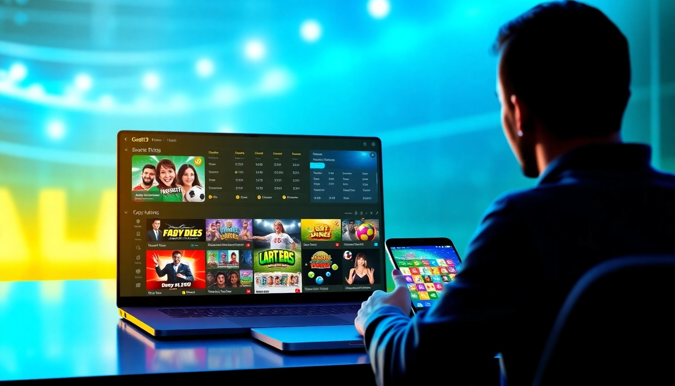 Experience Goal123's vibrant online gambling interface showcasing sports betting and live casino games.
