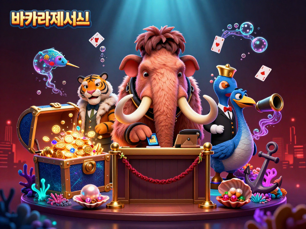 카지노 게임의 재미를 경험하는 캐릭터들, 바카라사이트에서