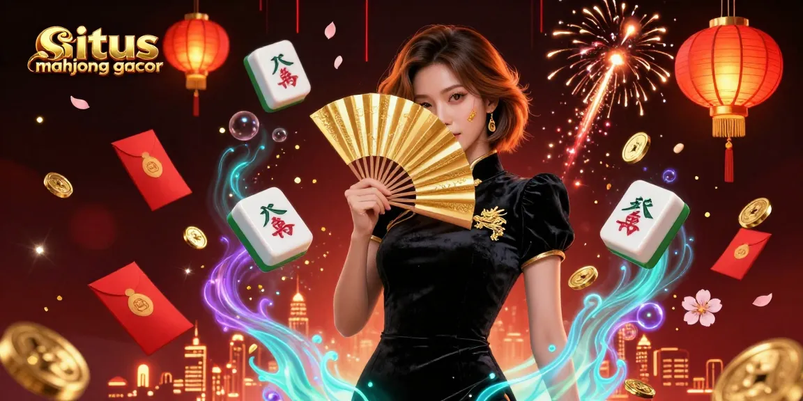 Engage with situs mahjong gacor in an enchanting 3D illustration celebrating Mahjong with golden treasures.