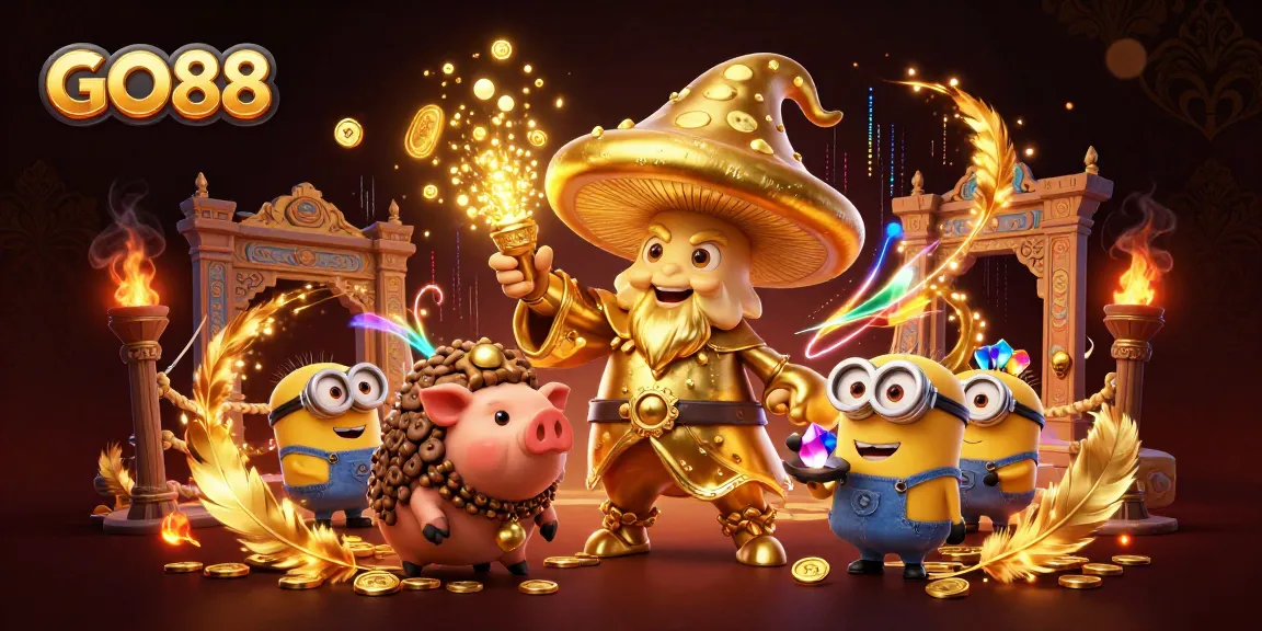 Engage with the excitement of GO88 as the golden wizard turns the arena into gold with thrilling game elements.