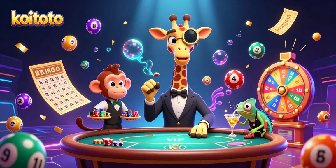 Koitoto enhances your gaming experience with lively lottery action in a vibrant casino scene.
