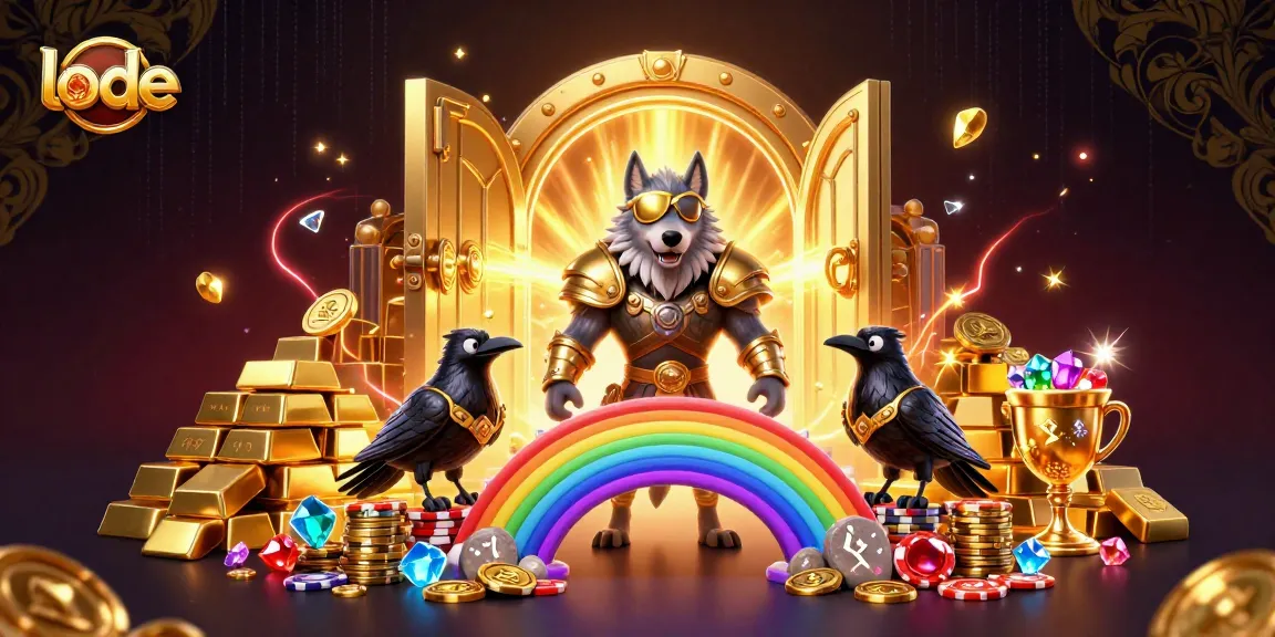 Engage with Lode's vibrant Norse-themed casino adventure featuring Odin, wolves, and gold.