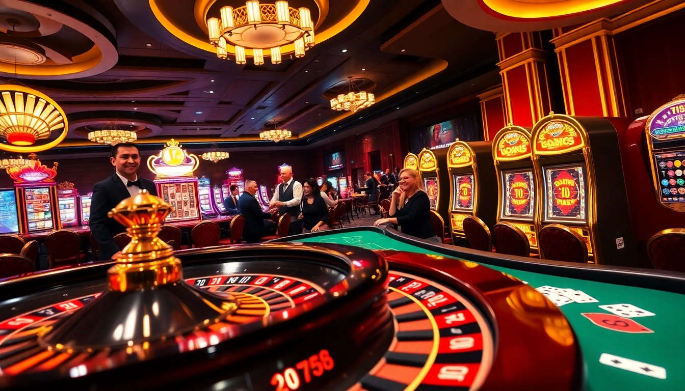 Players enjoying high-stakes gaming action at King88 casino, emphasizing excitement and luxury.
