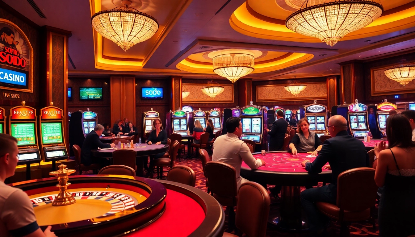 Experience the excitement of gaming at SODO CASINO with vibrant tables and thrilling atmosphere.