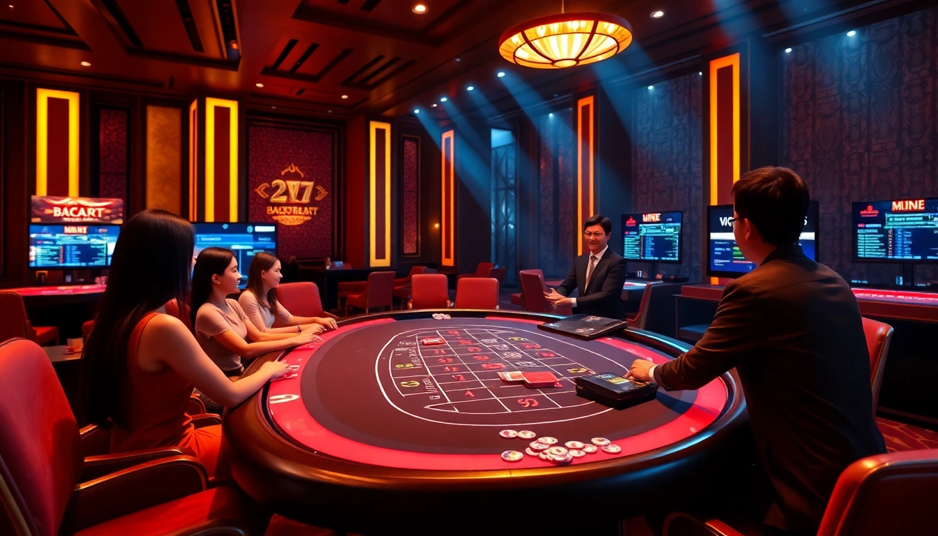 Exciting live Baccarat scene at Ho88, showcasing a professional dealer and engaged players.