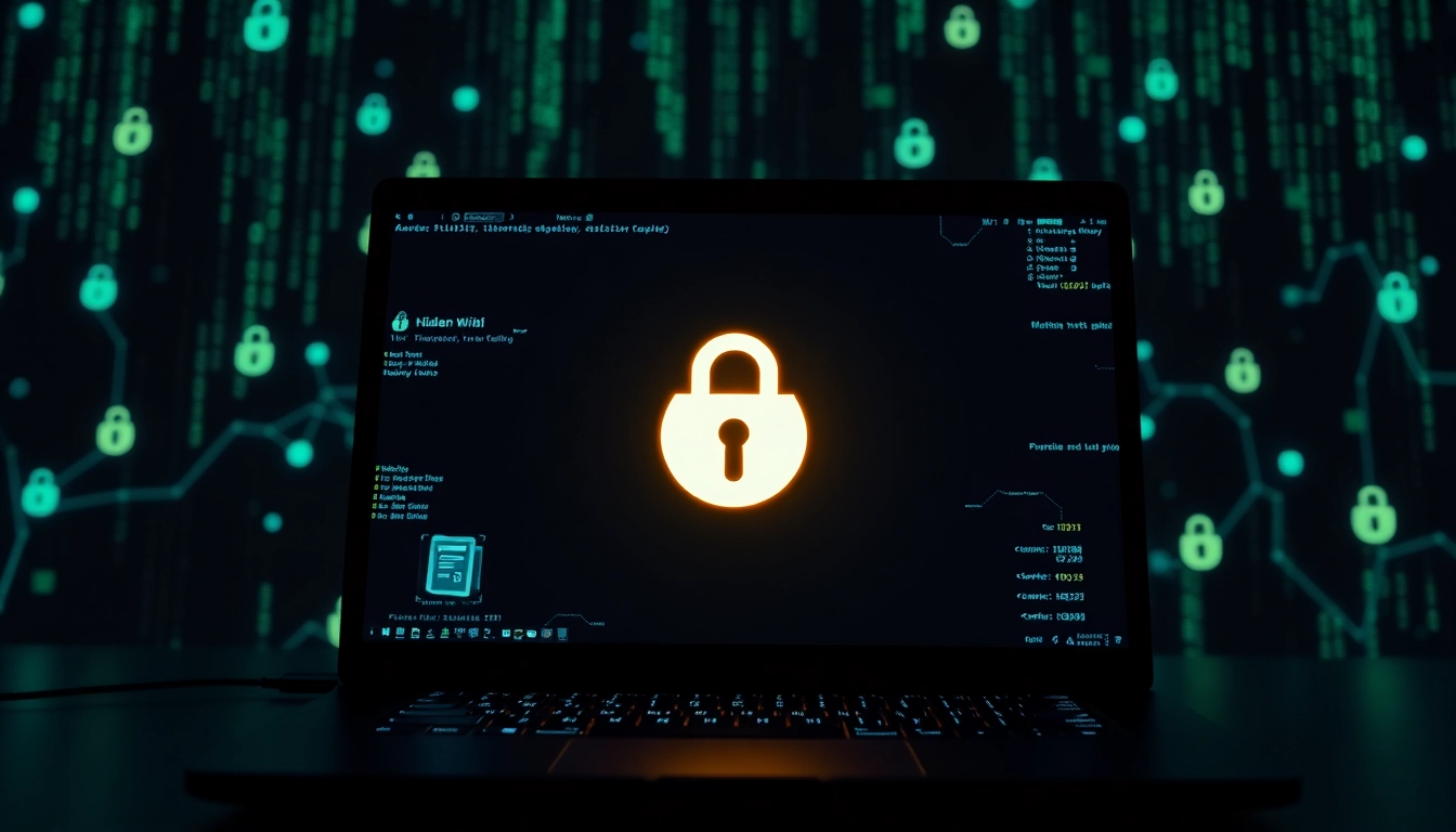 Secure digital interface showcasing the hidden wiki on the dark web