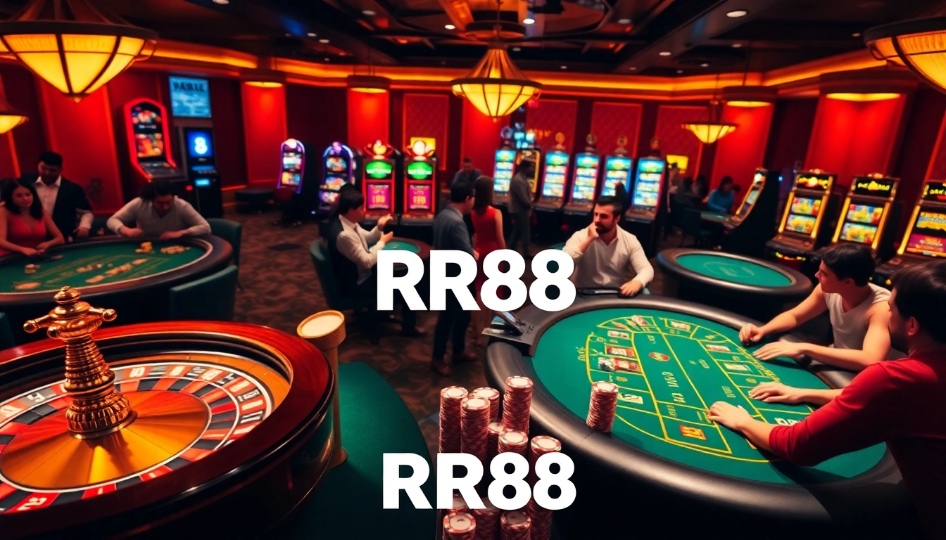 Experience the thrill of gambling at RR88 with vibrant casino tables and engaging gameplay.