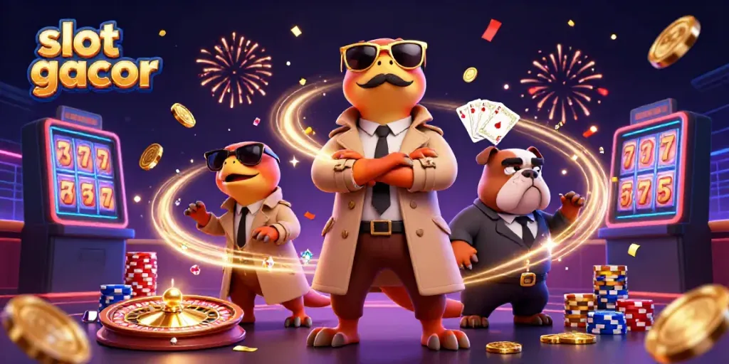 Experience the excitement of slot gacor in a vibrant casino scene filled with dynamic elements.