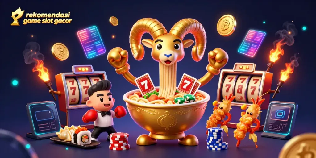 Rekomendasi game slot gacor yang menyajikan karakter 3D unik dan elemen kasino berkilauan.