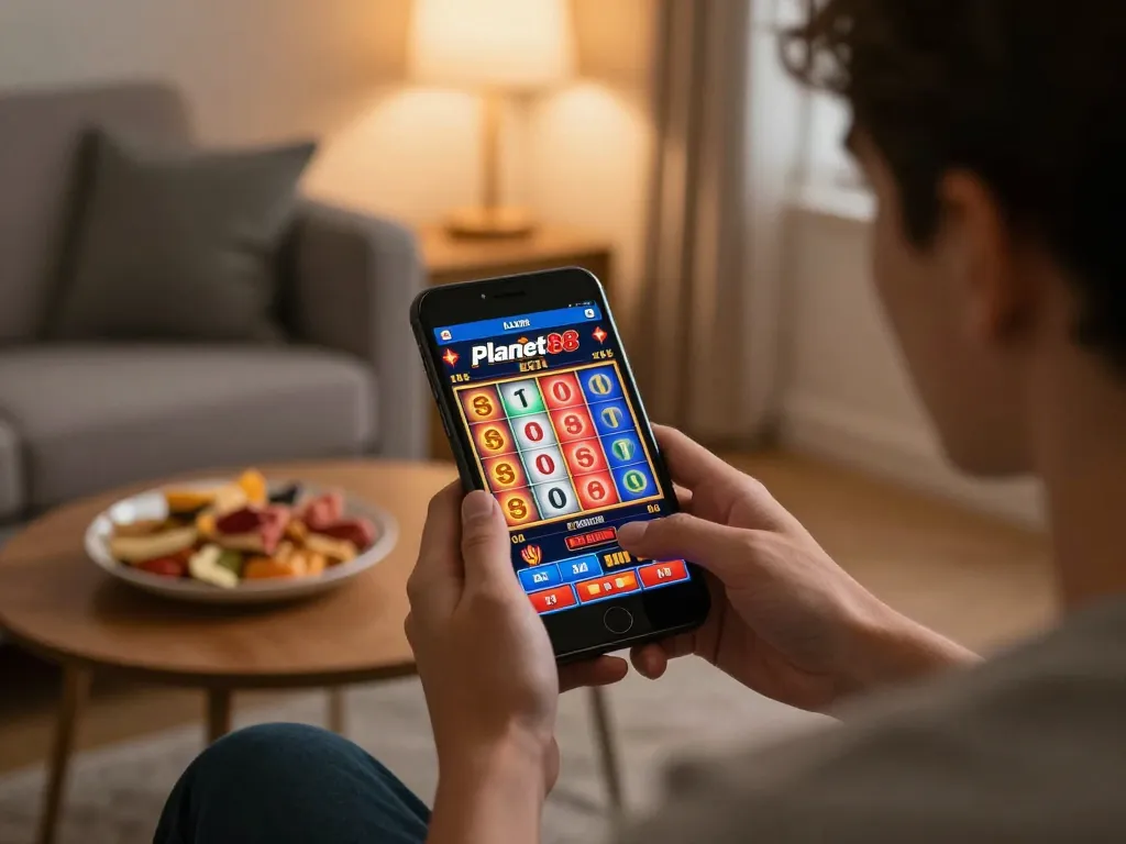 Experience seamless gameplay on Planet88's mobile app while enjoying a cozy home environment.
