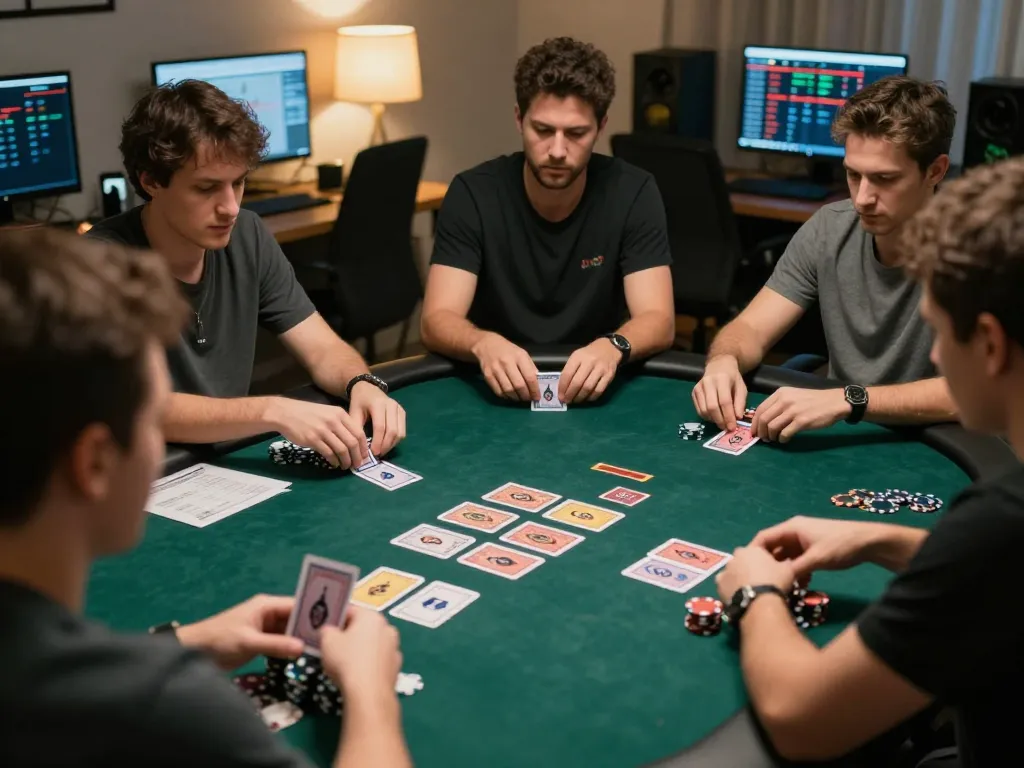 Experience online poker gameplay at cm88, engaging players around a Texas Hold'em table.