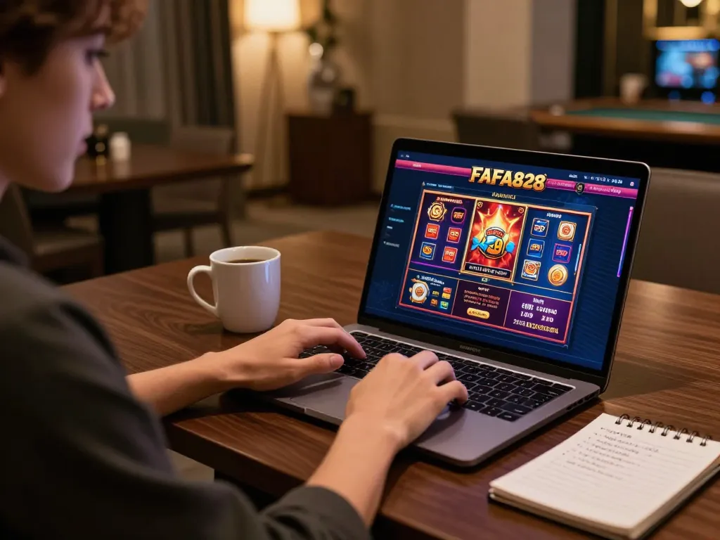 ฉากเกมออนไลน์ที่น่าสนใจด้วยอินเตอร์เฟซ FAFA828 แสดงให้เห็นถึงสล็อตที่มีสีสันสดใส