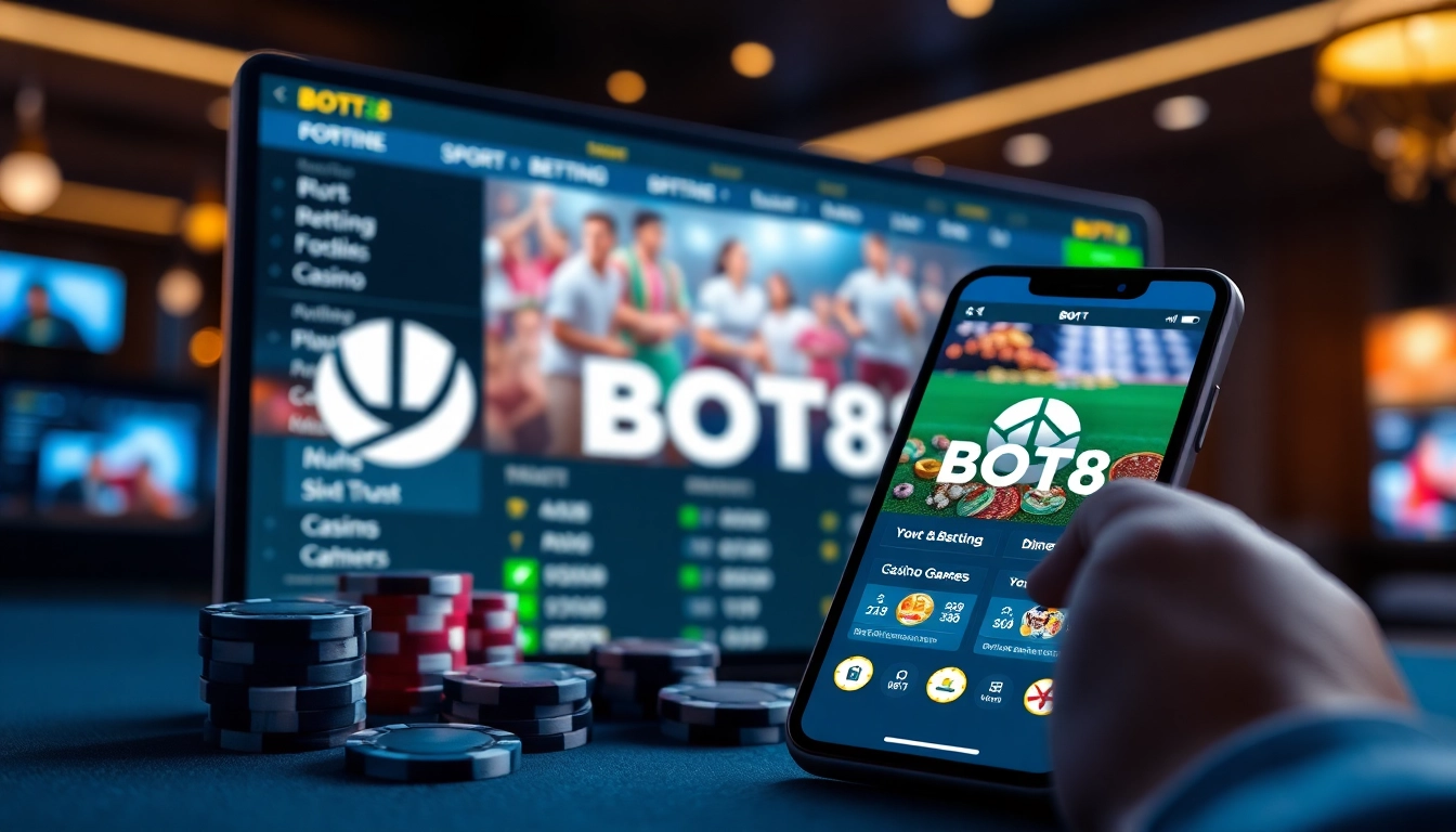 Engaging online betting experience with BOT88, highlighting user-friendly sports and casino interfaces.