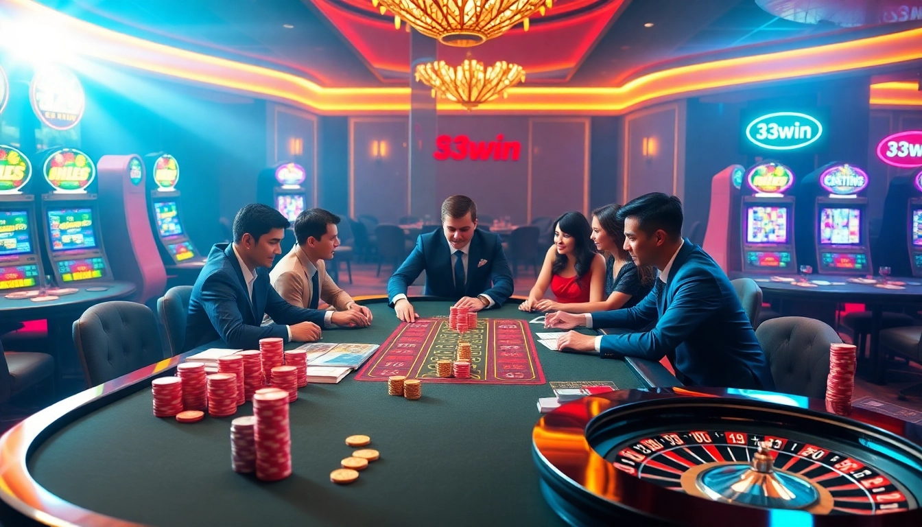 Players enjoying a high-stakes game at the 33win online casino table.