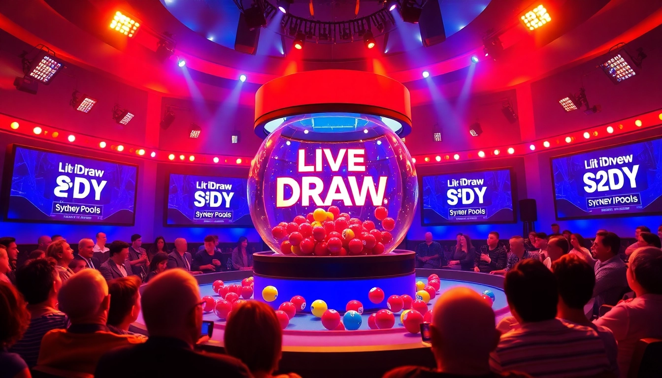Experience the thrill of live draw sdy as colorful balls bounce in the lottery studio, lit by bright lights.