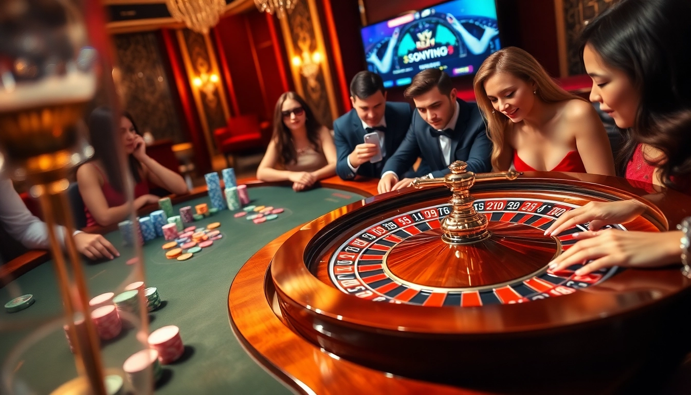 Experience the excitement of online gaming with link sunwin chuẩn amidst glamorous casino visuals.