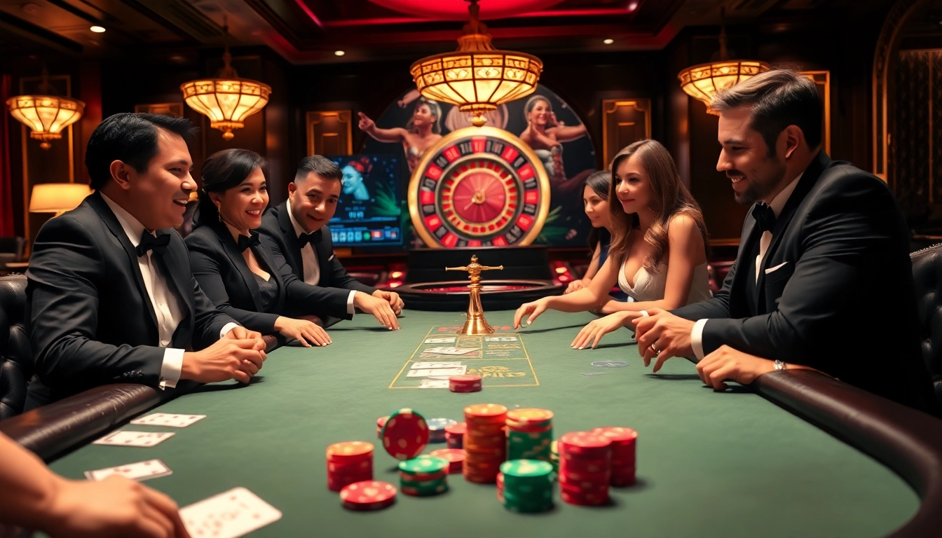 Enjoying thrilling gameplay at a luxurious casino table featuring poker and roulette elements at https://abc88.app/.