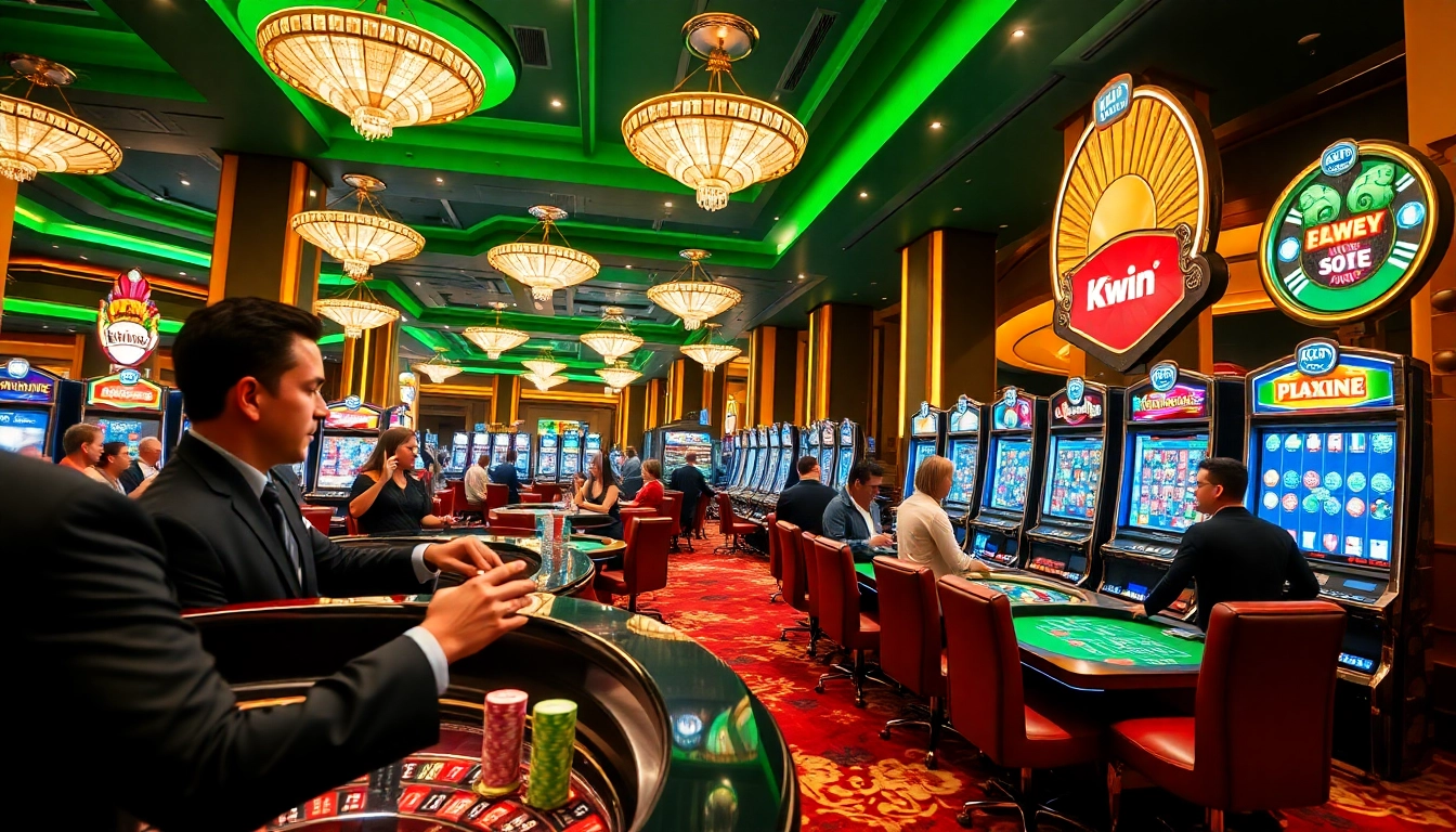 Kkwin casino players engaging in high-stakes games at roulette and poker tables.