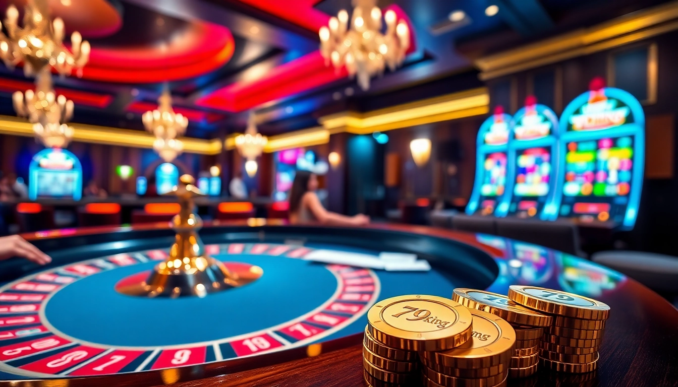 Experience thrilling gameplay at 79king's luxurious casino with engaging roulette and poker.