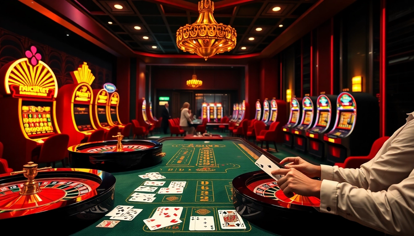 Exciting scene of Tool xổ số siêu tốc featuring elegant casino elements and vibrant gaming action.