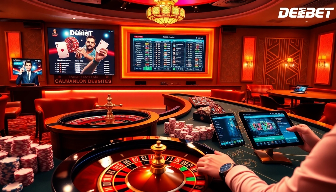 Enhance gaming experience at https://debet.fast/ with vibrant poker chips and roulette action.
