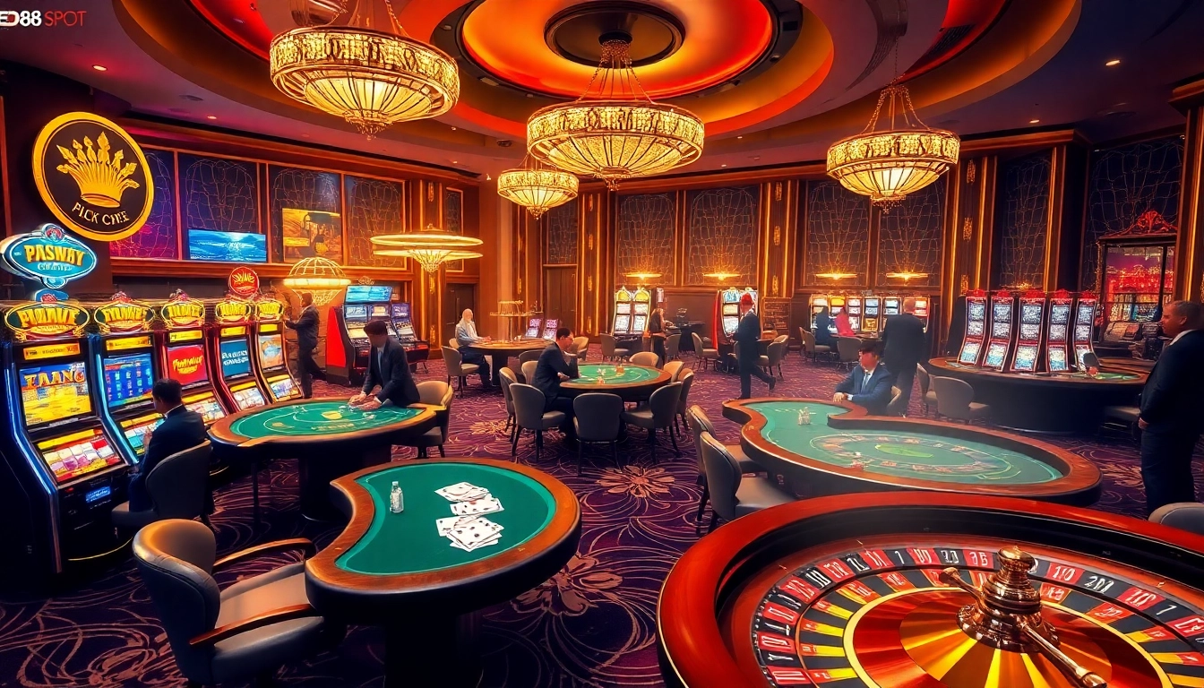 Experience thrilling gameplay with https://red88.spot/ at a luxurious casino featuring high-stakes poker tables and vibrant slot machines.