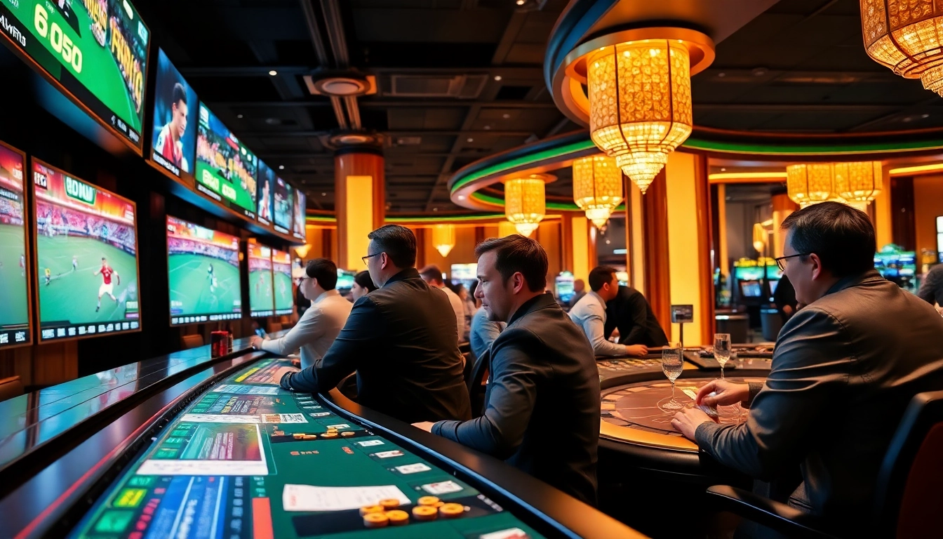 Engaging in thrilling แทงบอล action at a luxurious betting venue, where excitement meets professional strategies.