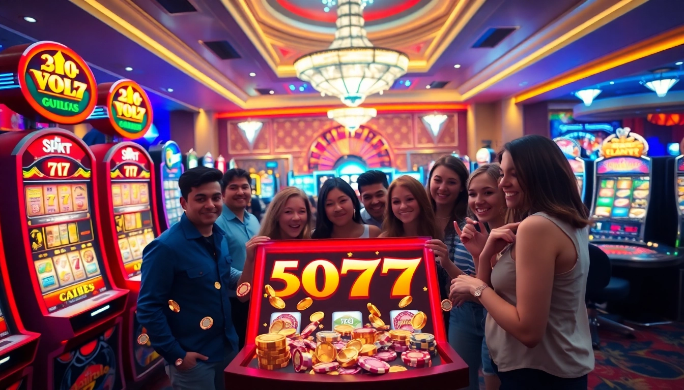 Players enjoying the high-energy atmosphere at a slot777 casino, maximizing their winning excitement.