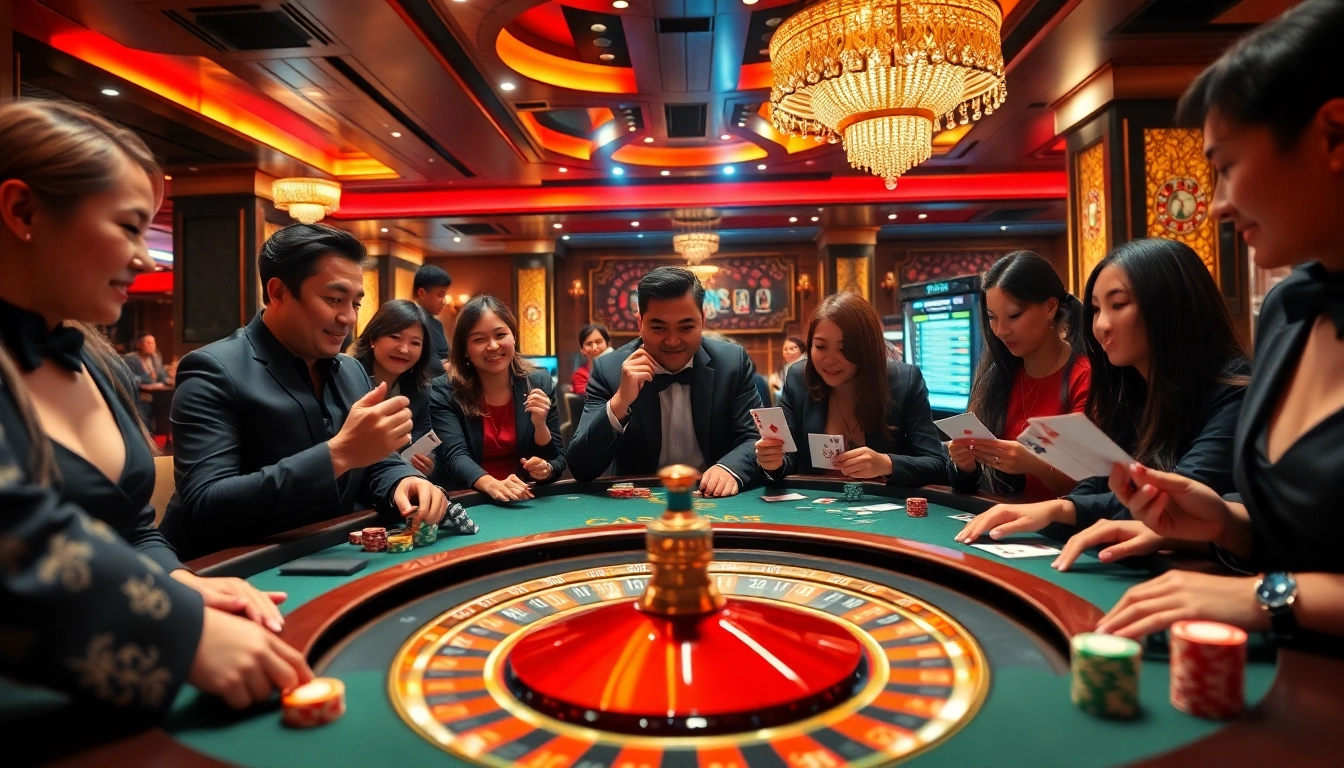 Experience the thrill of gambling at trang ee88 with engaged players and exciting casino elements.