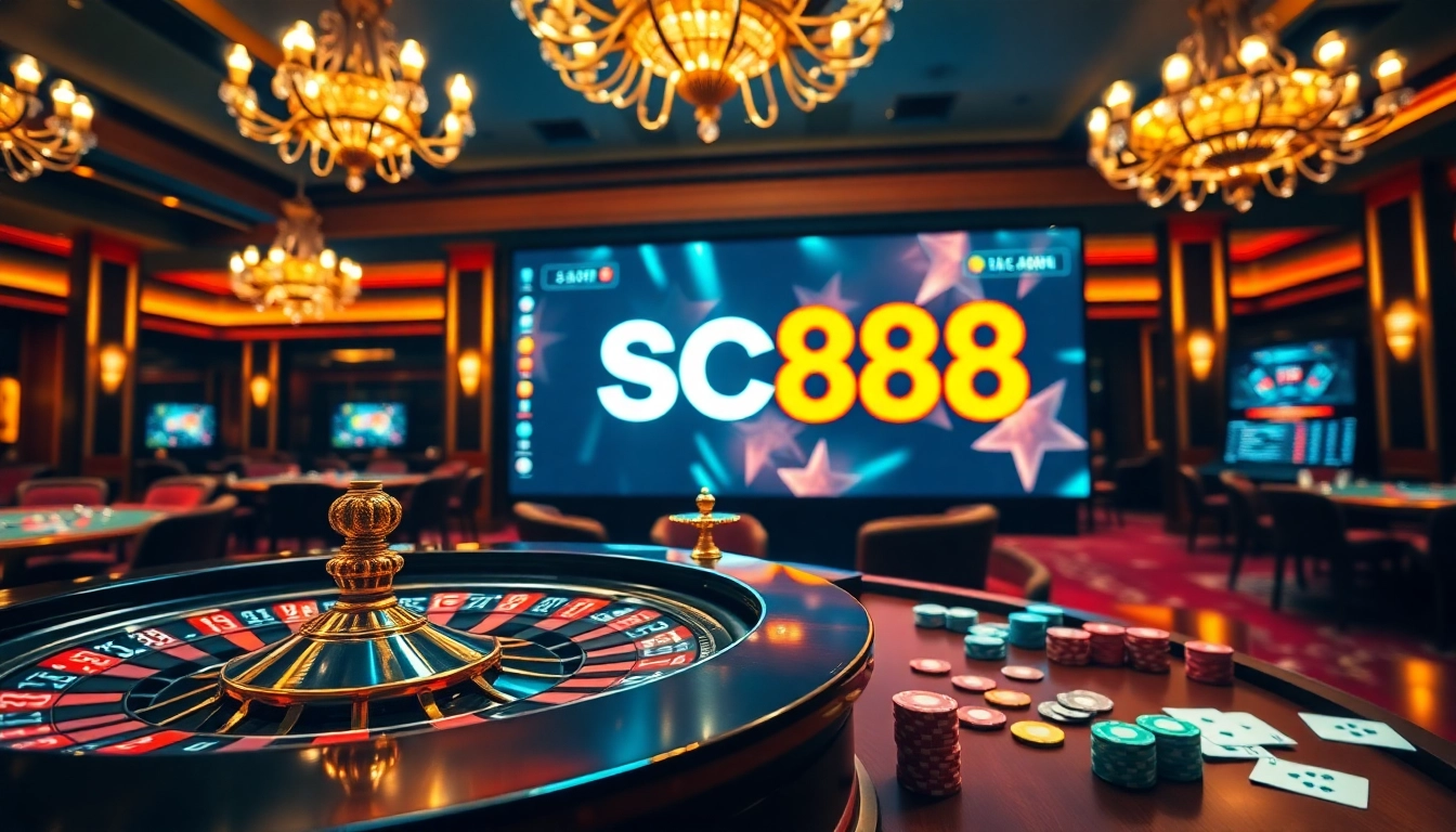 Engaging gamblers with SC88 online casino excitement at a vibrant roulette table.