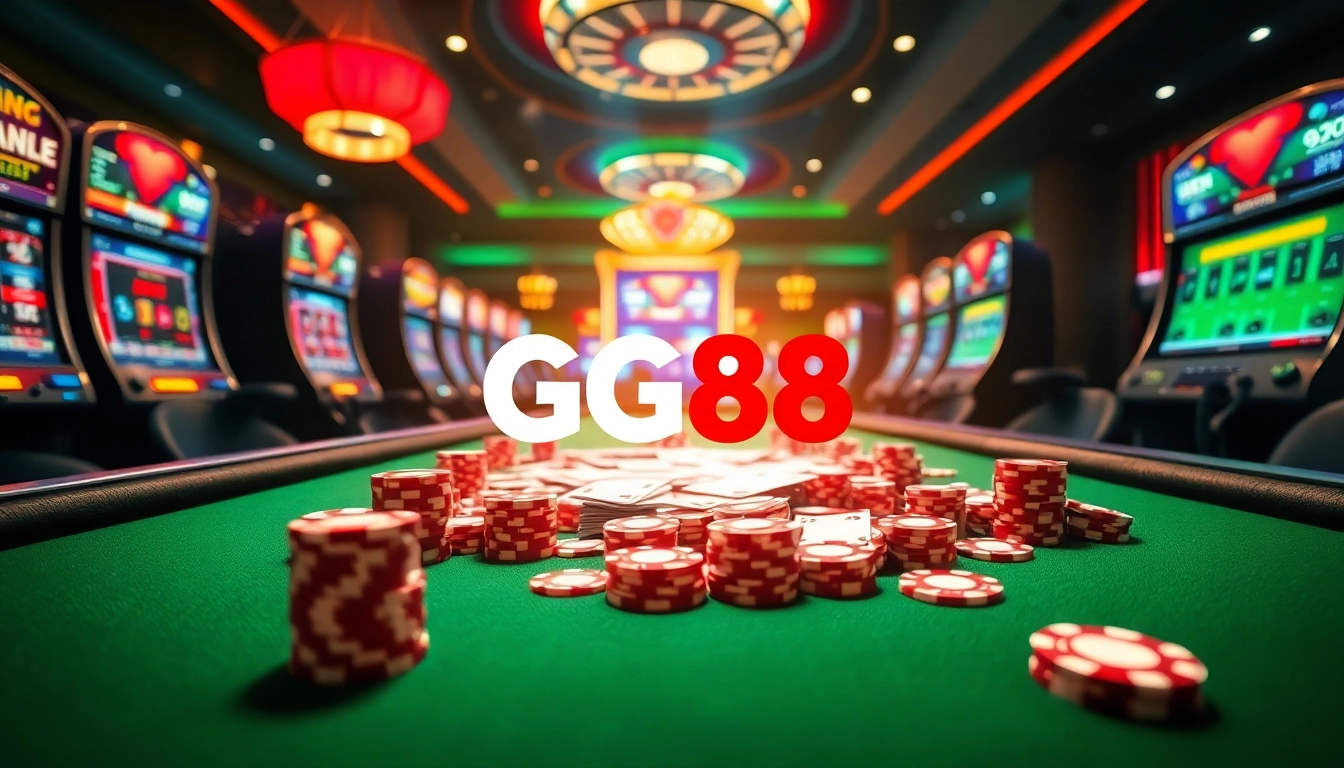 Experience the thrilling world of GG88 online betting with dynamic casino elements and vibrant energy.