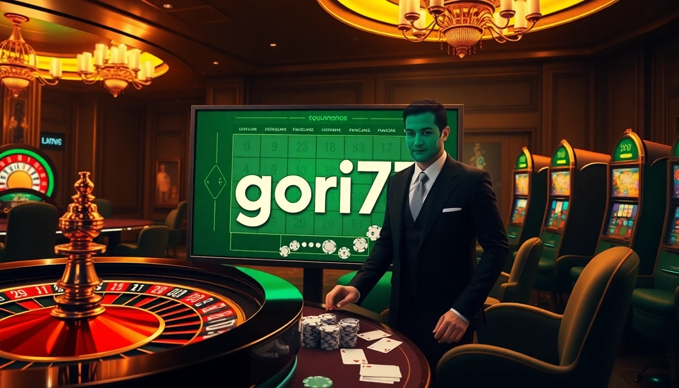Engaging gamers at Gori77, a luxury online casino with vibrant slots and roulette.